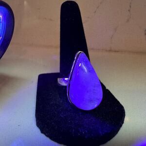 Moonstone Teardrop Statement Ring 925 Sterling Silver Overlay Size 9